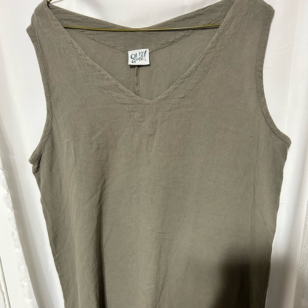 Oh My Gauze! Khaki Tank Top L/XL - delicious looking top of cotton -